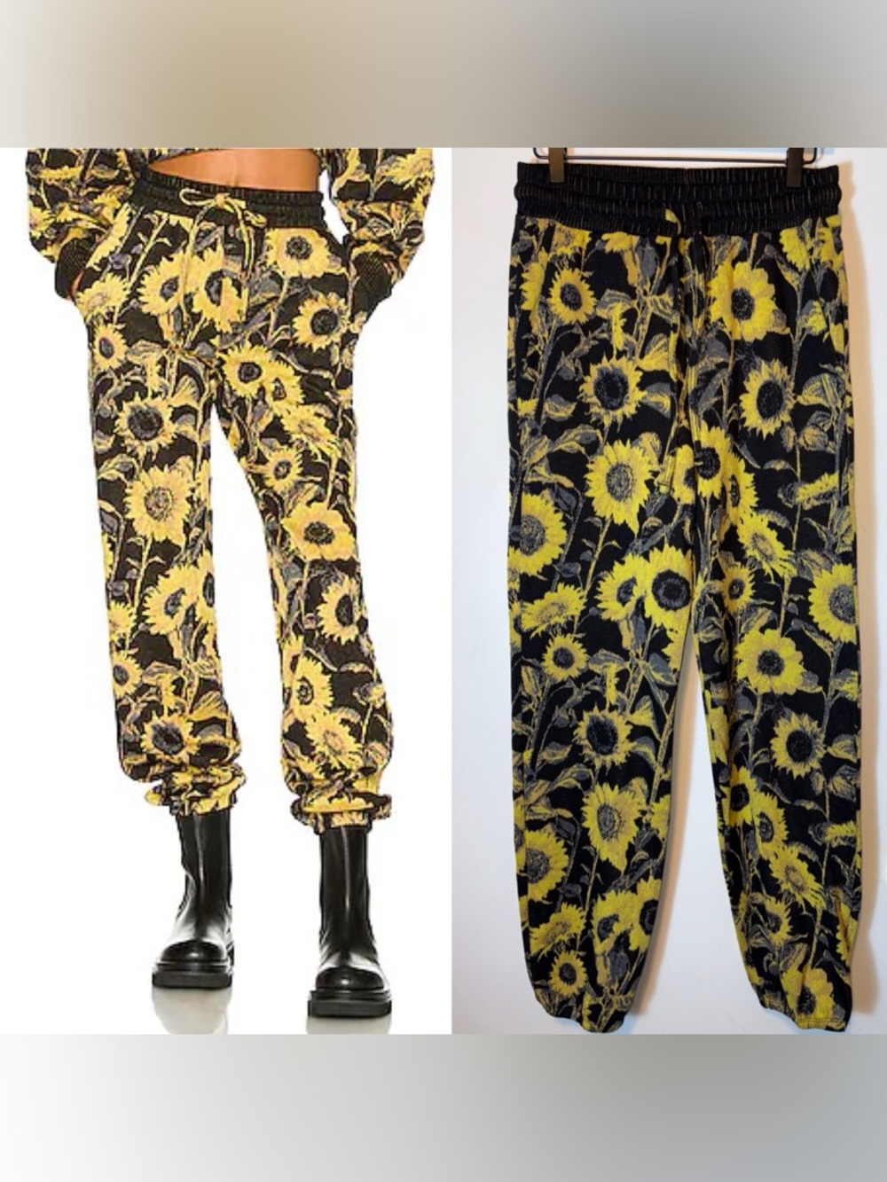 NEW Twenty Montreal Revolve Sunflower Black‎ Hyperreality Sweatpants Size S